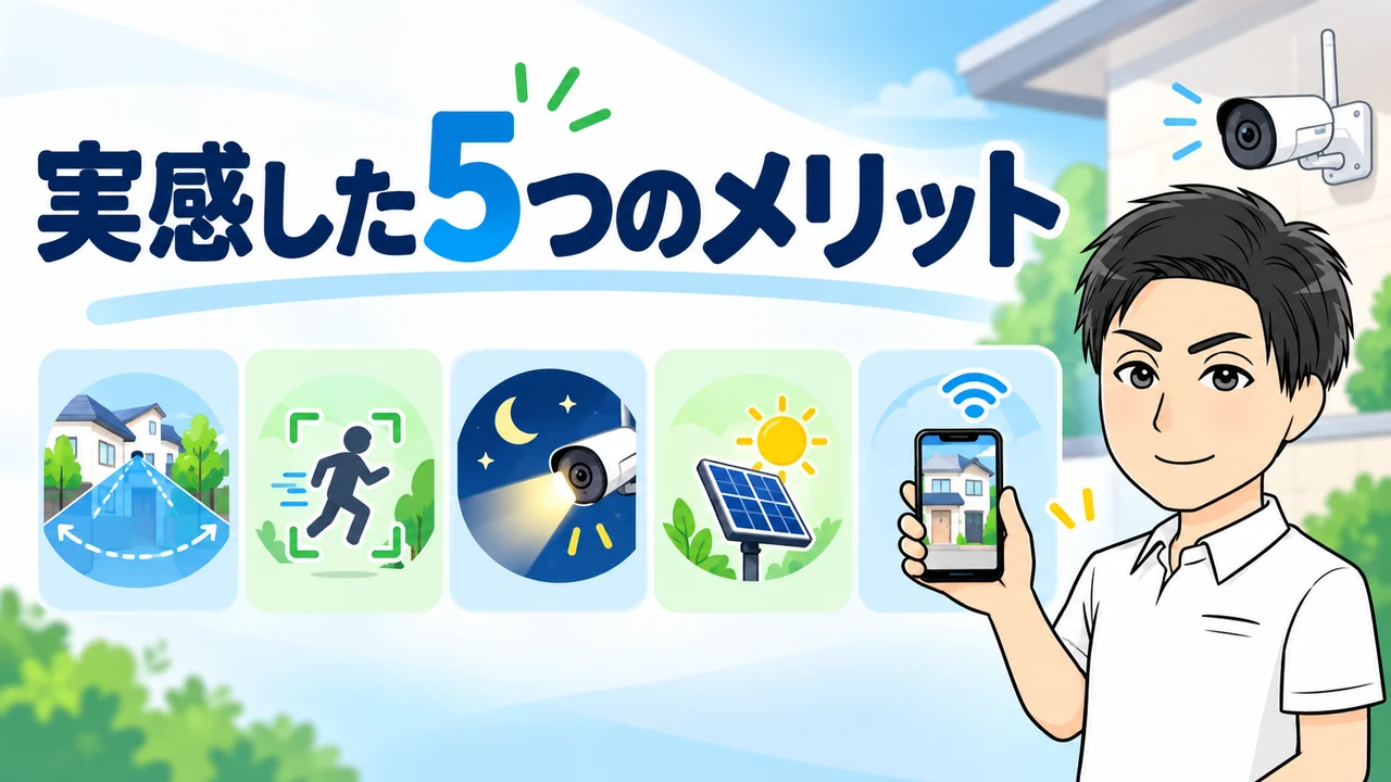 eufyCam S4を使って感じた5つのメリットを案内する画像
