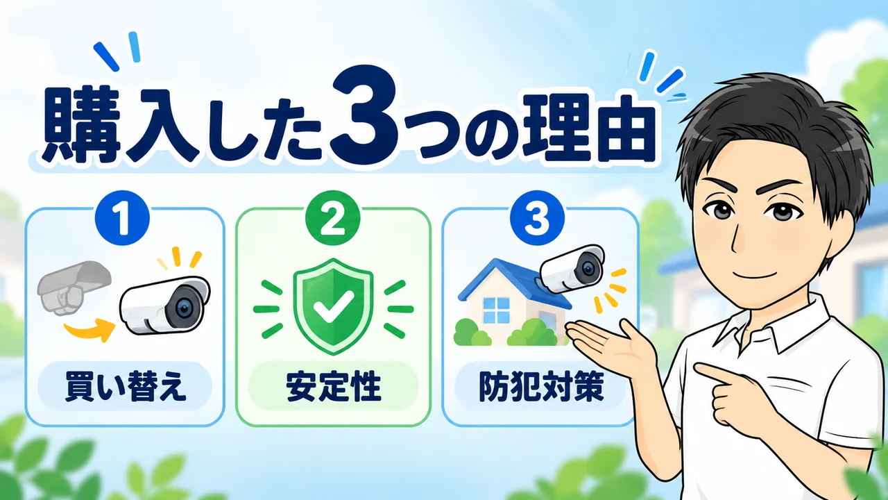eufyCam S4を購入した3つの理由を案内する画像