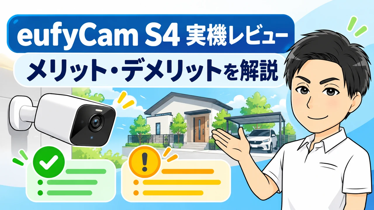 eufyCam S4のメリットとデメリットを解説する記事のアイキャッチ画像